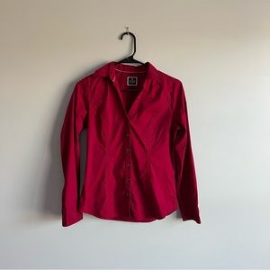 Express The Essential Red Button Up Shirt Women's Size XS
